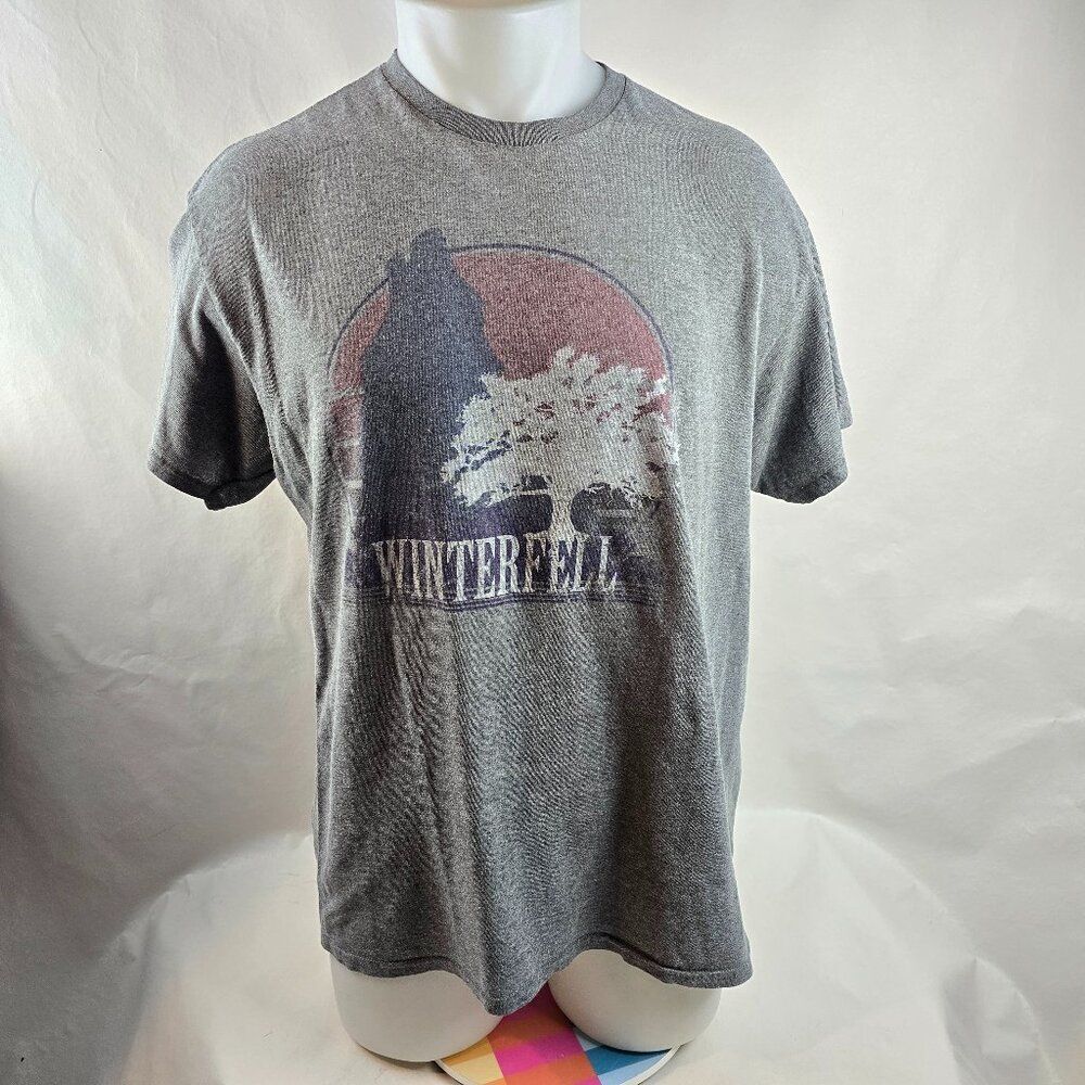 Winterfell T Shirt Mens Large Gray Game of Thrones Graphic Tee Short Sleeve 1676